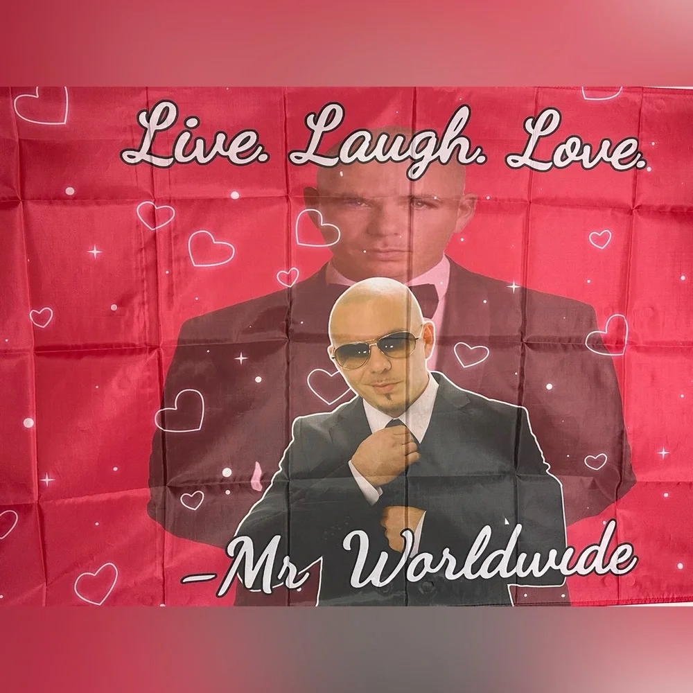 Pitbull “Mr. Worldwide Banner Tapestry 5x3Ft. With 4 Grommets (polyester)